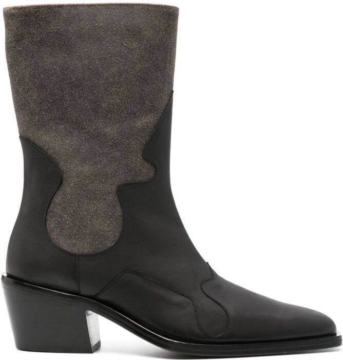Eckhaus Latta 70mm zipped leather boots Grey