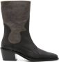 Eckhaus Latta 70mm zipped leather boots Grey - Thumbnail 1