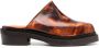 Eckhaus Latta brushed-effect leather slippers Brown - Thumbnail 1