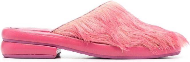 Eckhaus Latta Moroccan calf-hair slides Pink