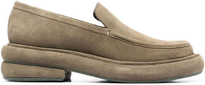 Eckhaus Latta stacked square-toe loafers Green