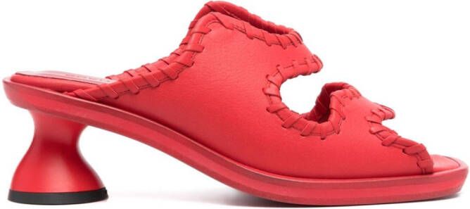 Eckhaus Latta Toadstool 65mm leather sandals Red