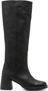 Eckhaus Latta Tower 65mm leather knee-high boots Black
