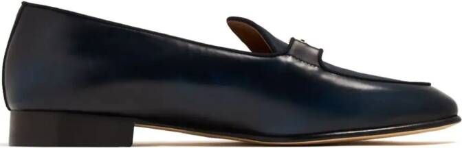 Edhen Milano almond-toe leather loafers Blue