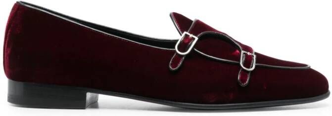 Edhen Milano Brera velvet loafers Red