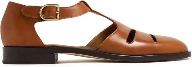 Edhen Milano cut out-detail leather sandals Brown