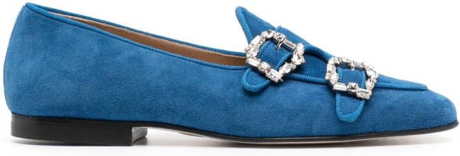 Edhen Milano double-buckle suede loafers Blue