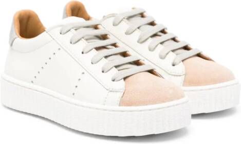 Eleventy Kids lace-up leather sneakers White