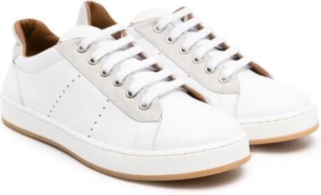 Eleventy Kids perforated-detailing leather sneakers White