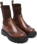 Eleventy Kids sock-style ankle boots Brown - Thumbnail 1