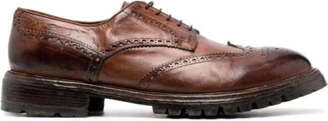 Eleventy lace-up leather brogues Brown