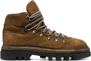 Eleventy suede lace-up hiking boots Neutrals