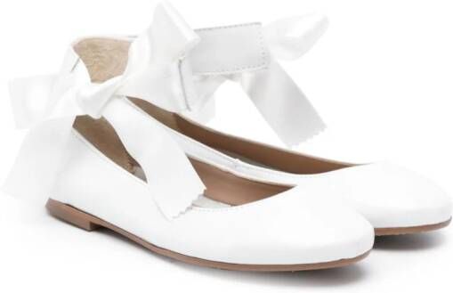 Eli1957 bow-detail leather ballerina shoes White