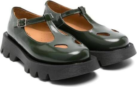 Eli1957 cut-out chunky leather loafers Green