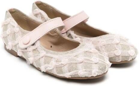Eli1957 floral-appliqué ballerina shoes Neutrals