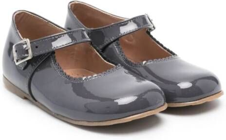 Eli1957 patent-finish leather ballerina shoes Grey