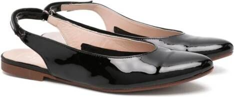 Eli1957 slingback patent leather ballerina shoes Black