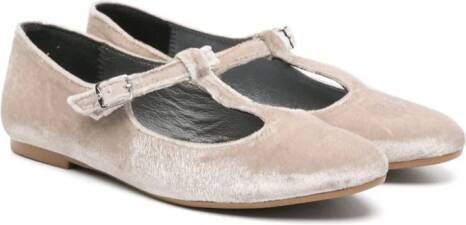 Eli1957 velvet T-strap ballerina shoes Neutrals