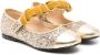ELIE SAAB JUNIOR bow-detail glittered ballerina shoes Gold - Thumbnail 1