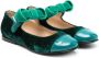 ELIE SAAB JUNIOR bow-detail velvet ballerina shoes Green - Thumbnail 1