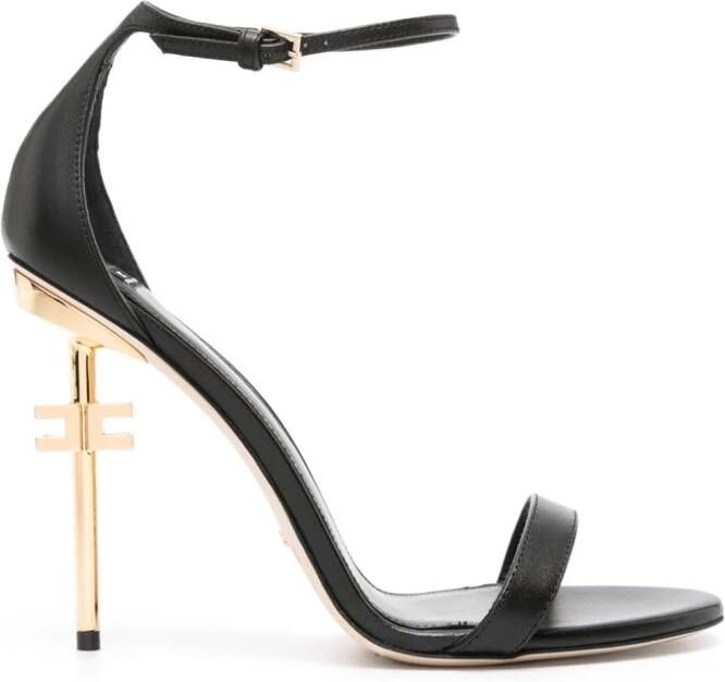 Elisabetta Franchi 115mm logo-heel leather sandals Black