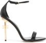 Elisabetta Franchi 115mm logo-heel leather sandals Black - Thumbnail 1