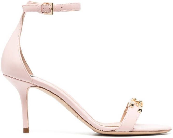Elisabetta Franchi 85mm chain-trim leather sandals Pink