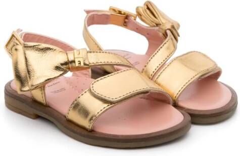 Elisabetta Franchi La Mia Bambina bow-detailing metallic sandals Gold