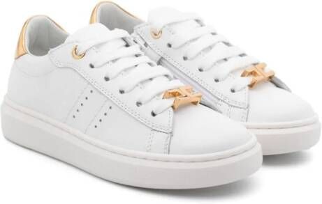 Elisabetta Franchi La Mia Bambina lace-up leather sneakers White