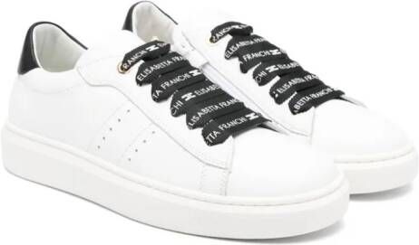 Elisabetta Franchi La Mia Bambina zip-detail leather sneakers White