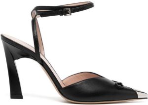 Emporio Armani 100mm contrasting toecap pumps Black