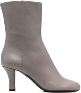 Emporio Armani 70mm heeled leather boots Grey