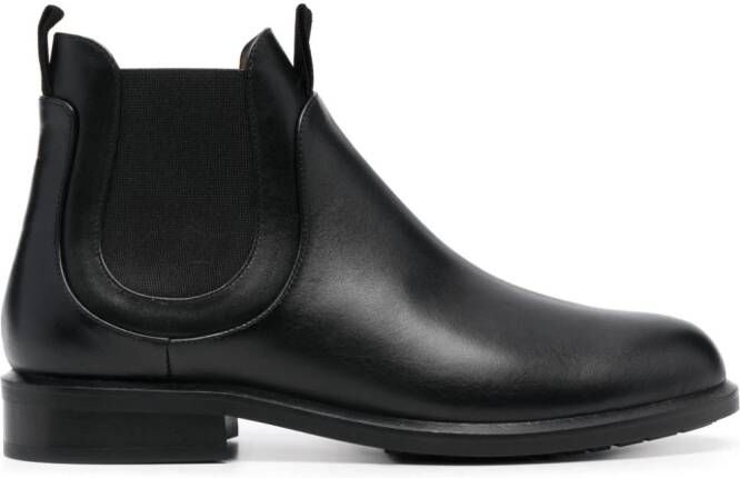 Emporio Armani ankle leather boots Black