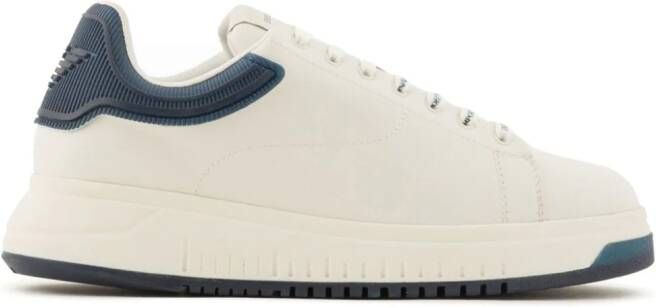 Emporio Armani chunky leather sneakers White
