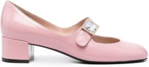 Emporio Armani crystal-embellished Mary Jane shoes Pink