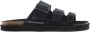 Emporio Armani debossed-logo suede sandals Black - Thumbnail 1