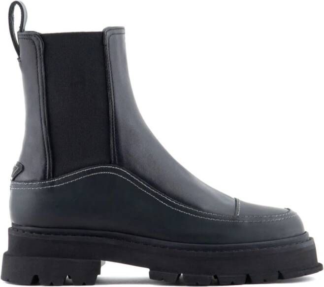 Emporio Armani elasticated-panel ankle boots Black