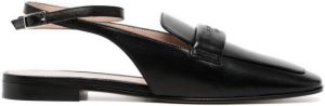 Emporio Armani embossed-logo leather sandals Black