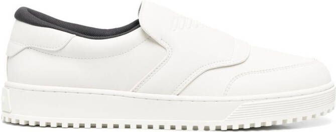 Emporio Armani embossed-logo slip-on sneakers White
