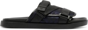 Emporio Armani flat leather slides Black