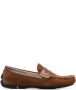Emporio Armani flocked-logo driving loafers Brown - Thumbnail 1