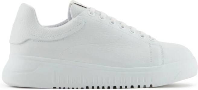 Emporio Armani grained-leather sneakers White