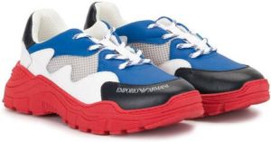 Emporio Ar i Kids colour-block lace-up sneakers Multicolour