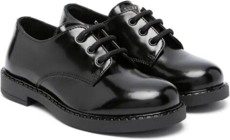 Emporio Ar i Kids lace-up leather loafers Black