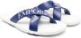 Emporio Ar i Kids logo-print crossover flip-flops Blue - Thumbnail 1