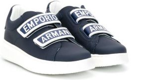 Emporio Ar i Kids logo strap low-top sneakers Blue