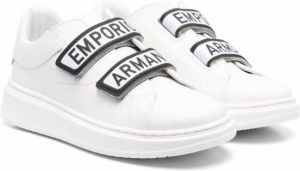 Emporio Ar i Kids logo touch-strap sneakers White