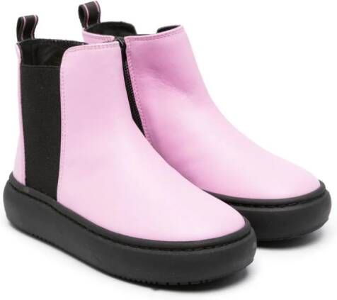 Emporio Ar i Kids panelled ankle boots Pink