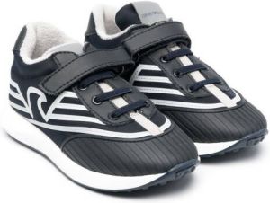 Emporio Ar i Kids touch-strap low-top sneakers Blue