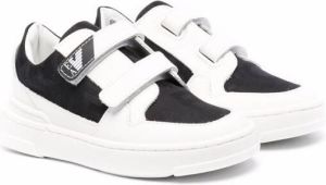 Emporio Ar i Kids two-tone touch-strap sneakers White